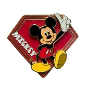 Disney Mickey Mouse Red Yellow Signature Walt Disney World Colorful Trading Pin